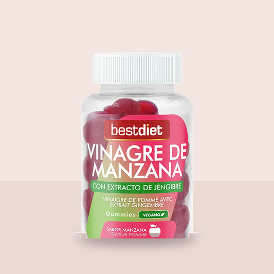 Bote de gominolas de vinagre de manzana con jengibre